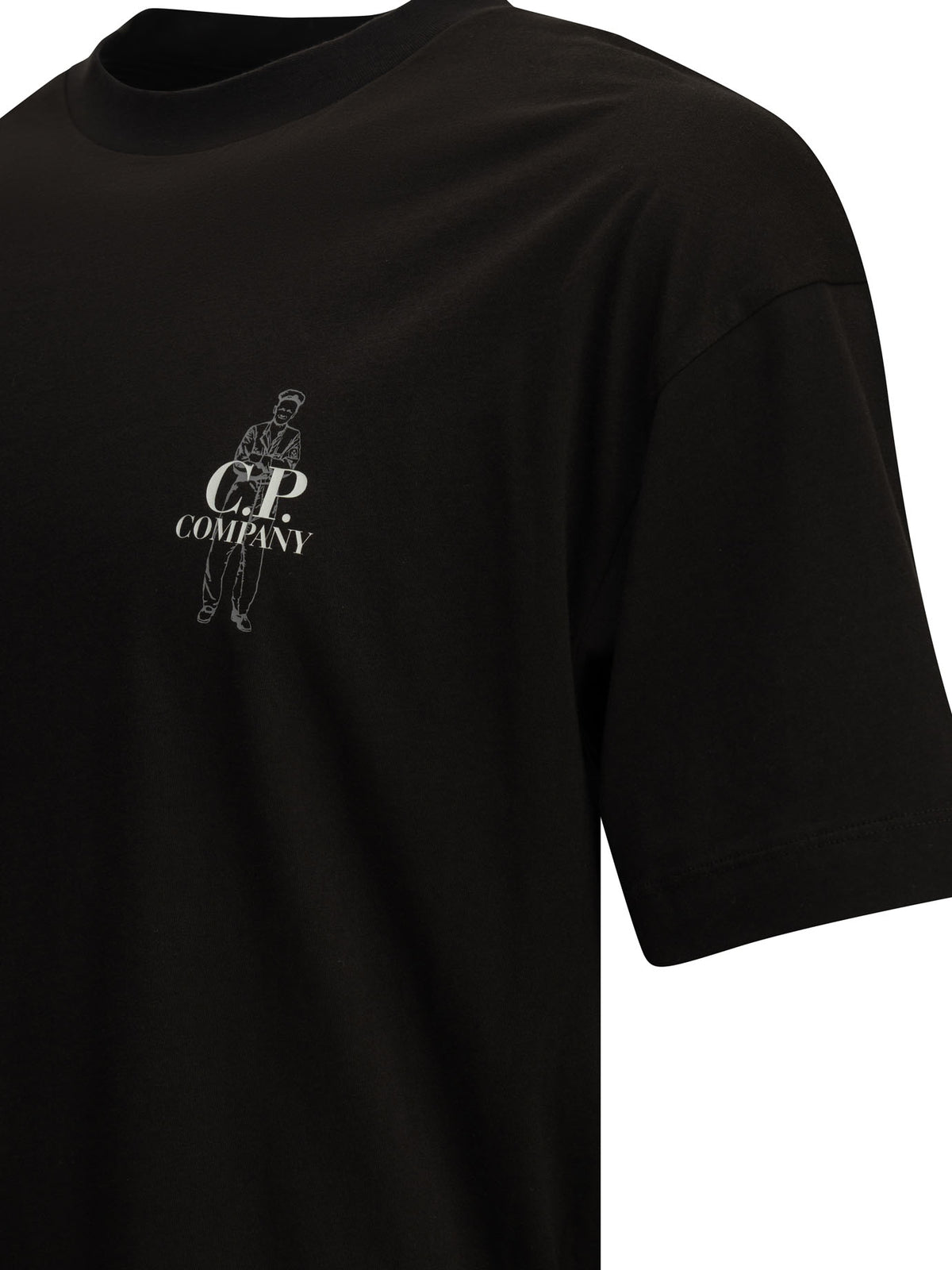 C.P. Company Crewneck T-shirt with logo - Black