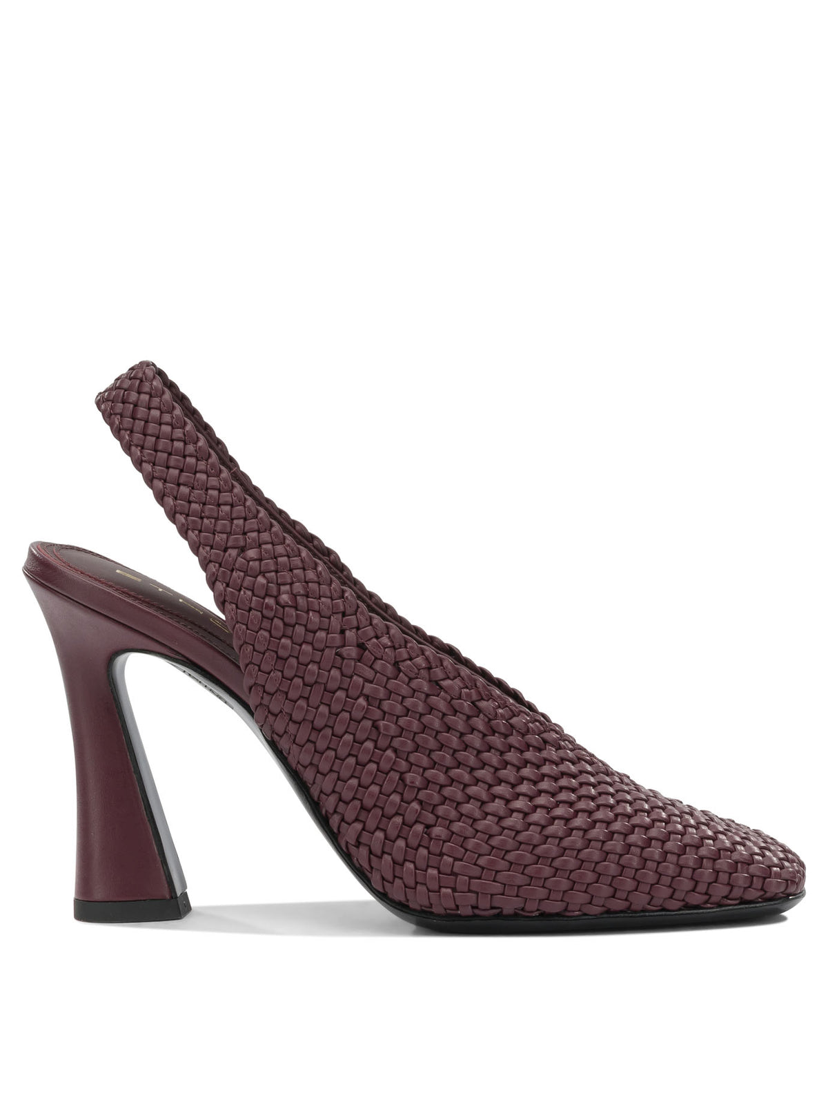 Etro 90MM Woven Slingbacks - Burgundy