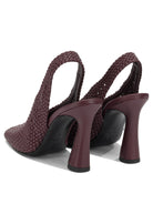 Etro 90MM Woven Slingbacks - Burgundy