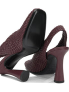 Etro 90MM Woven Slingbacks - Burgundy