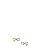 Ferragamo Bow earrings with rhinestones - Gold
