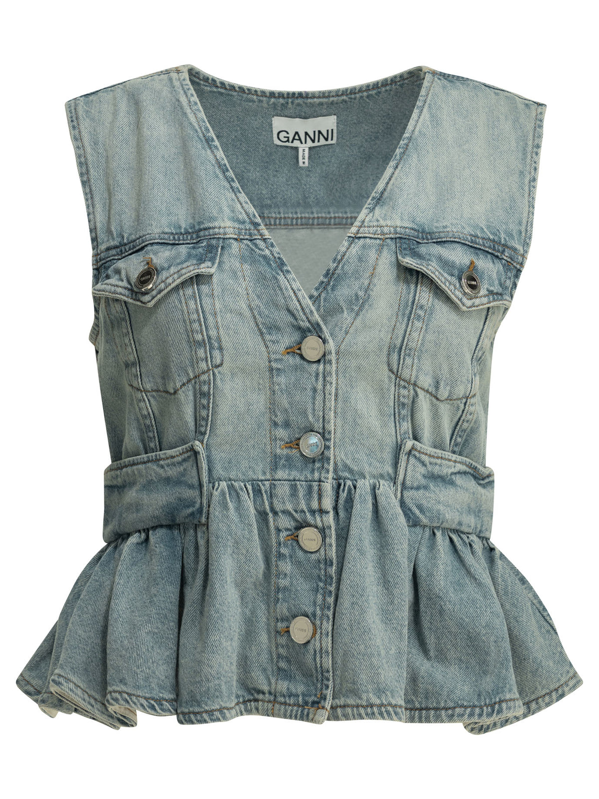 Ganni Denim vest - Light Blue