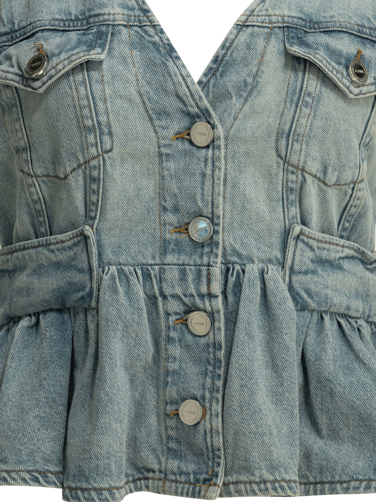 Ganni Denim vest - Light Blue