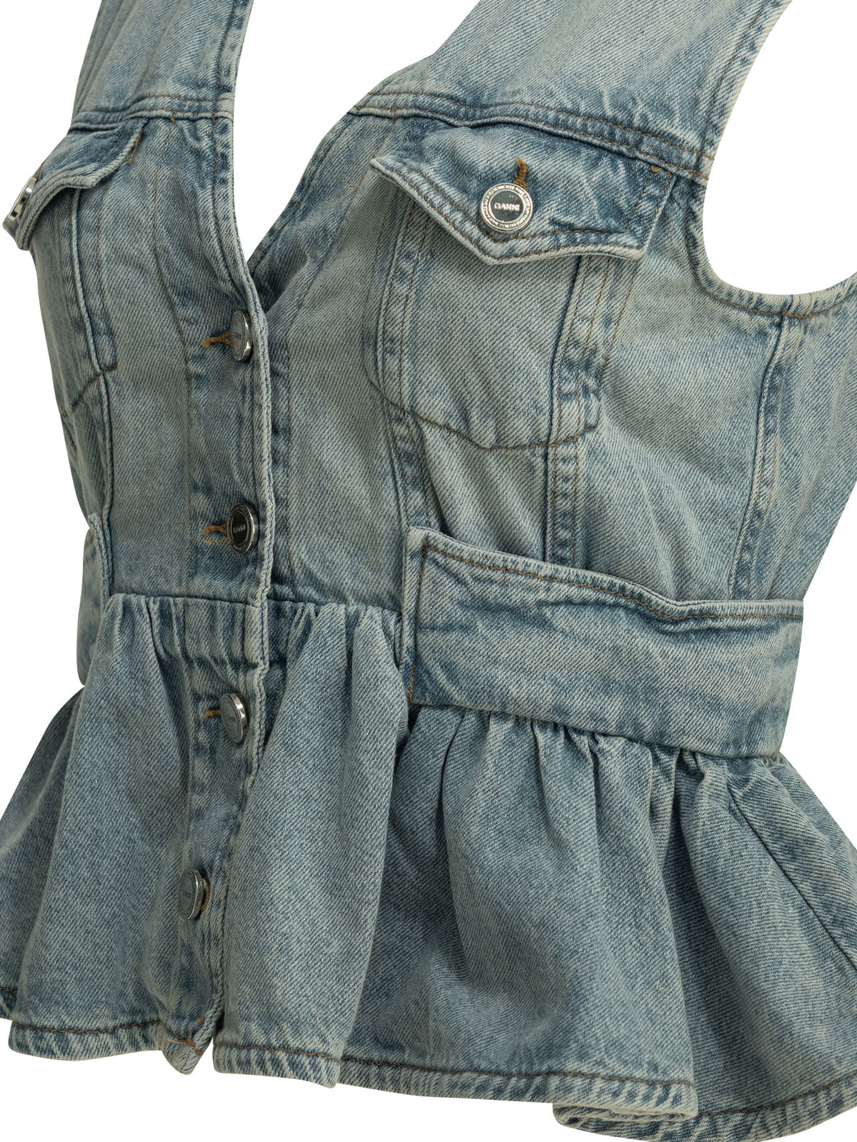 Ganni Denim vest - Light Blue