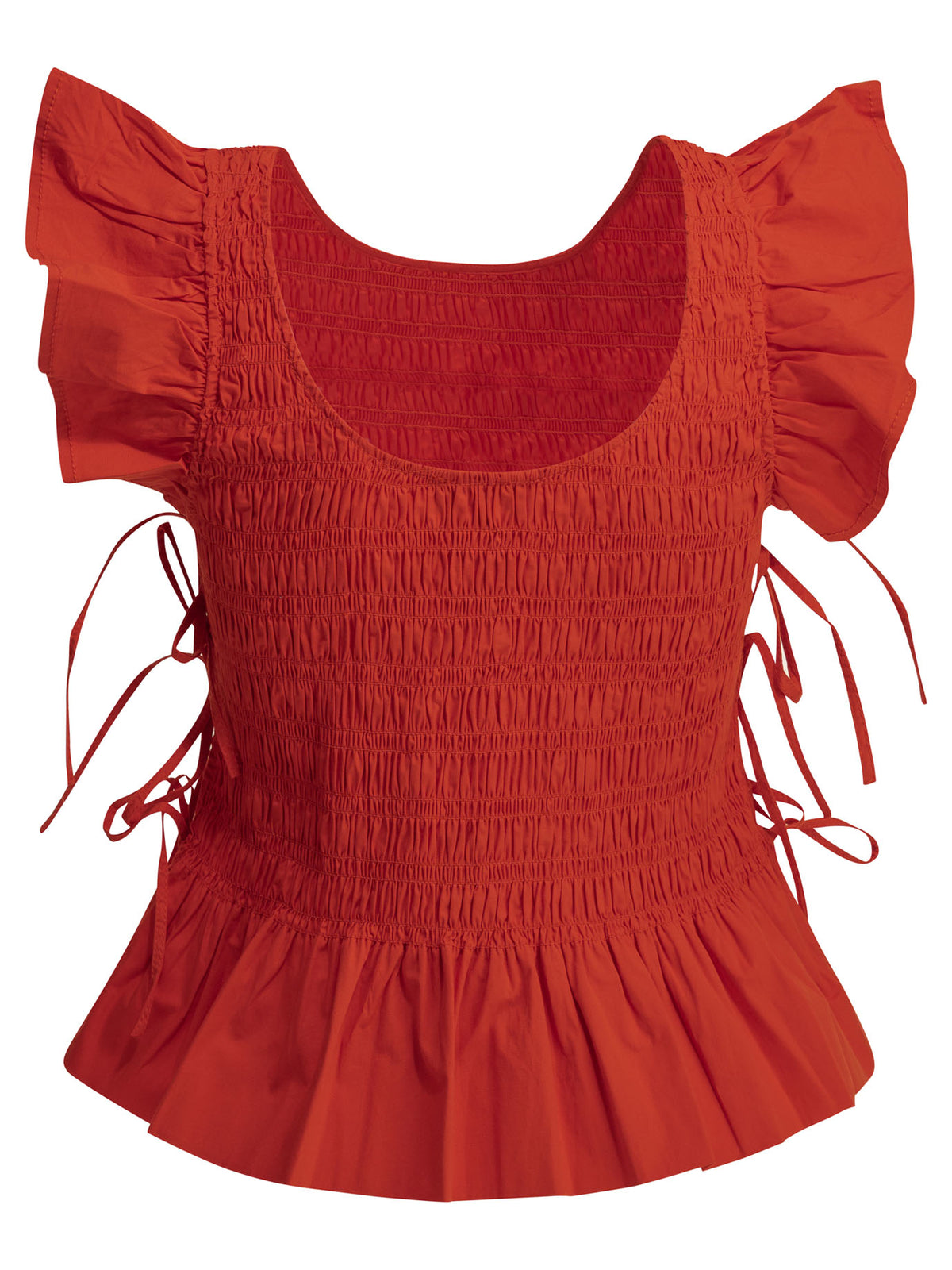Ganni Casual pleated top - Red