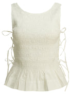 Ganni Casual pleated top - White