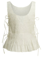 Ganni Casual pleated top - White