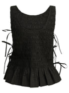 Ganni Casual pleated top - Black