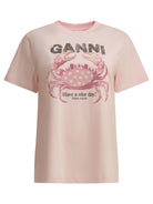 Ganni "Crab" crewneck T-shirt - Pink