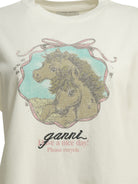 Ganni "Qixi" Crew-Neck T-Shirt - White