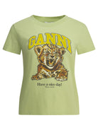 Ganni "Baby Tiger" crewneck T-shirt - Green