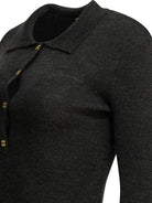 Ganni Logo polo sweater - Grey