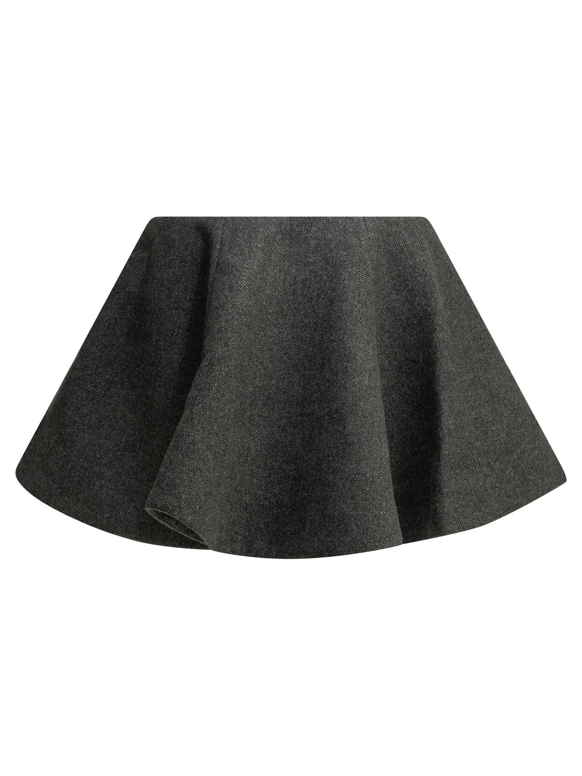 Ganni Flared wool miniskirt - Grey