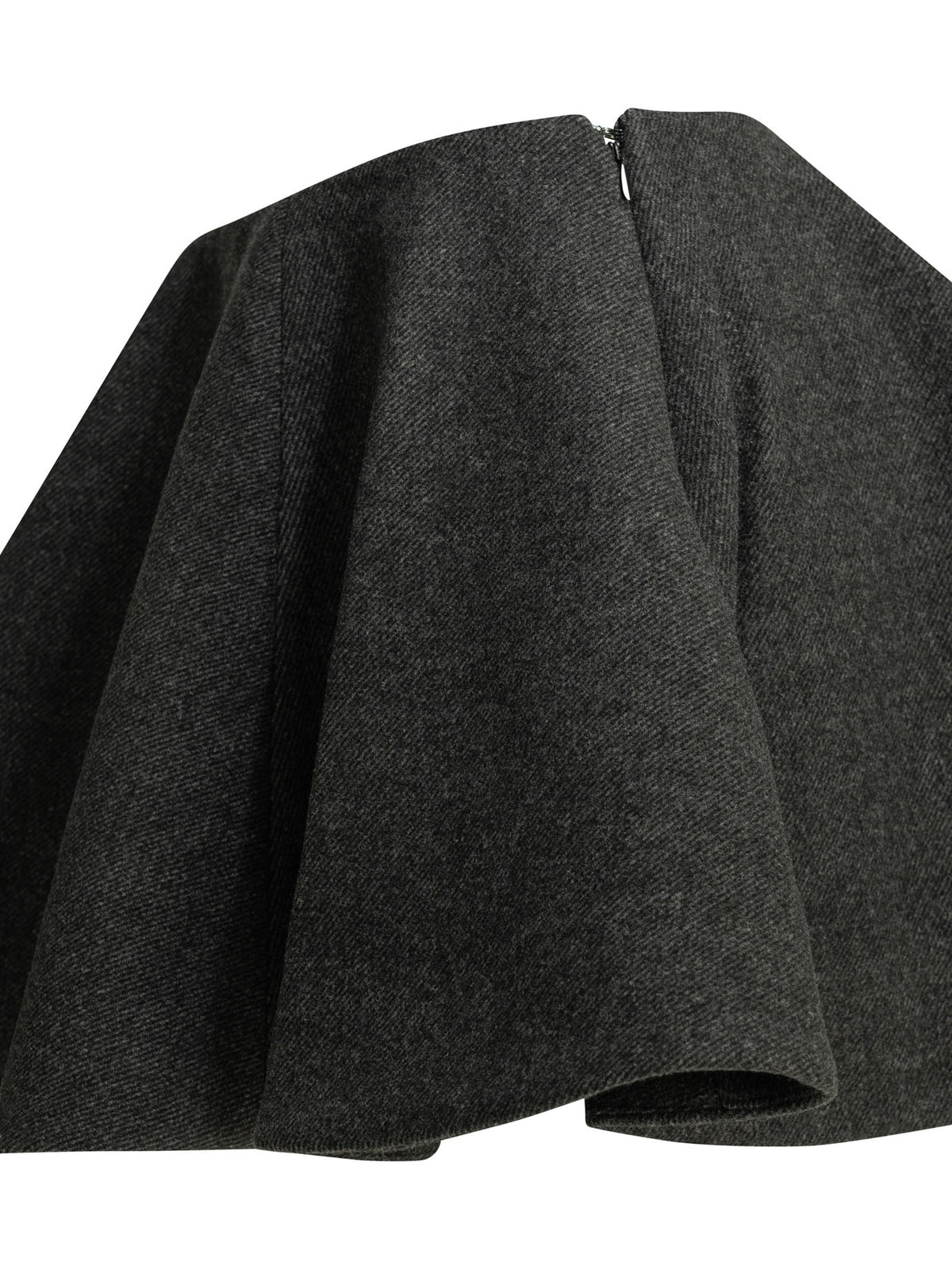 Ganni Flared wool miniskirt - Grey