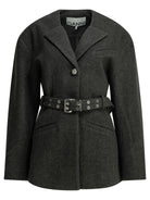 Ganni Lightweight wool jacket - Black