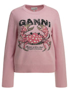 Ganni "Crab" Crewneck sweater - Pink
