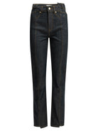 Ganni "Fold" Straight-Leg Jeans - Blue