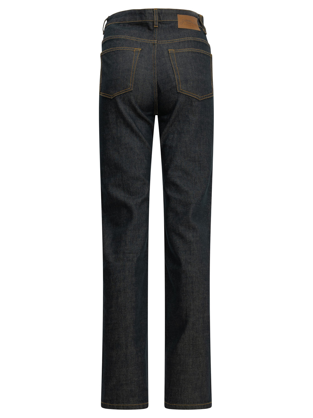 Ganni "Fold" Straight-Leg Jeans - Blue