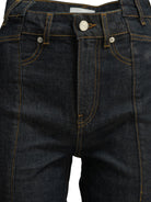Ganni "Fold" Straight-Leg Jeans - Blue