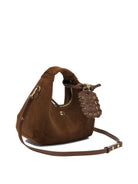 Ganni "Mini Hobo Corduroy" Small Handbag - Brown