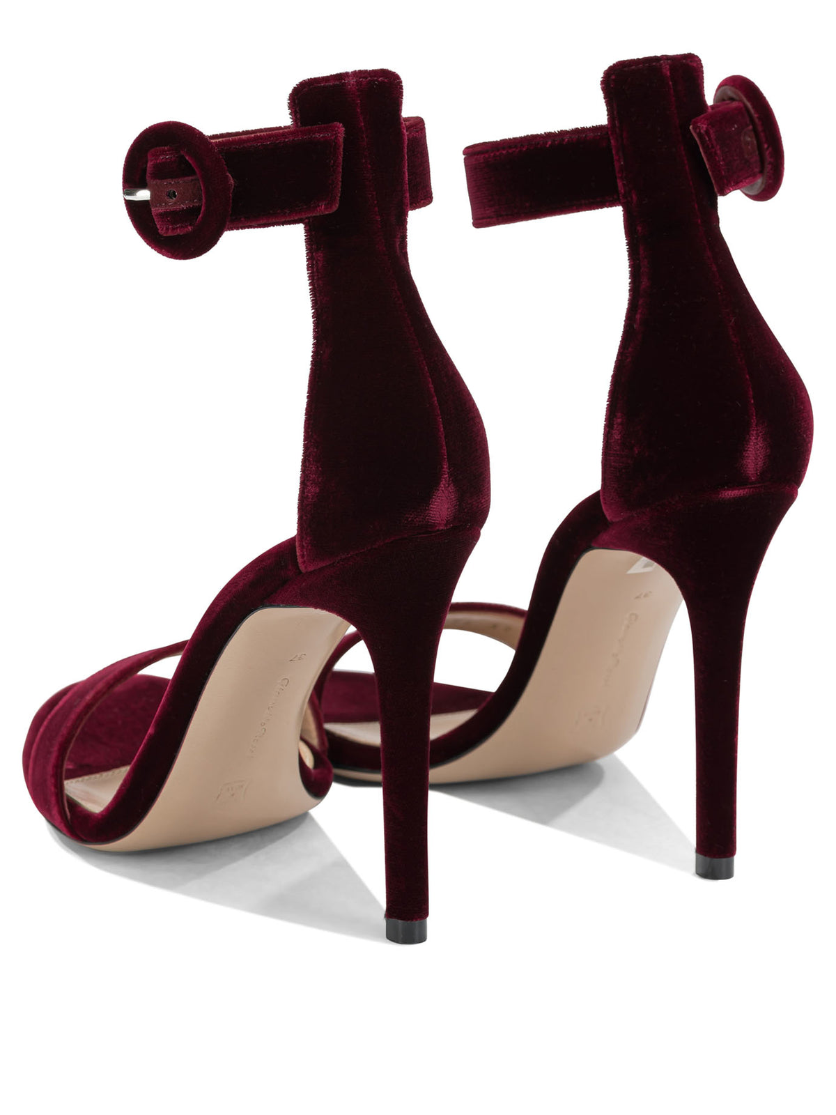 Gianvito Rossi "Portofino 105MM" Heeled Sandals - Burgundy