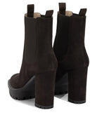 Gianvito Rossi "Barry 100MM" Pull-On Ankle Boots - Brown
