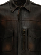 Golden Goose "Journey" Leather Jacket - Brown