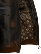 Golden Goose "Journey" Leather Jacket - Brown