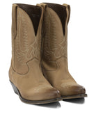 Golden Goose "Wish Star" Cowboy Ankle Boots - Beige