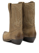 Golden Goose "Wish Star" Cowboy Ankle Boots - Beige