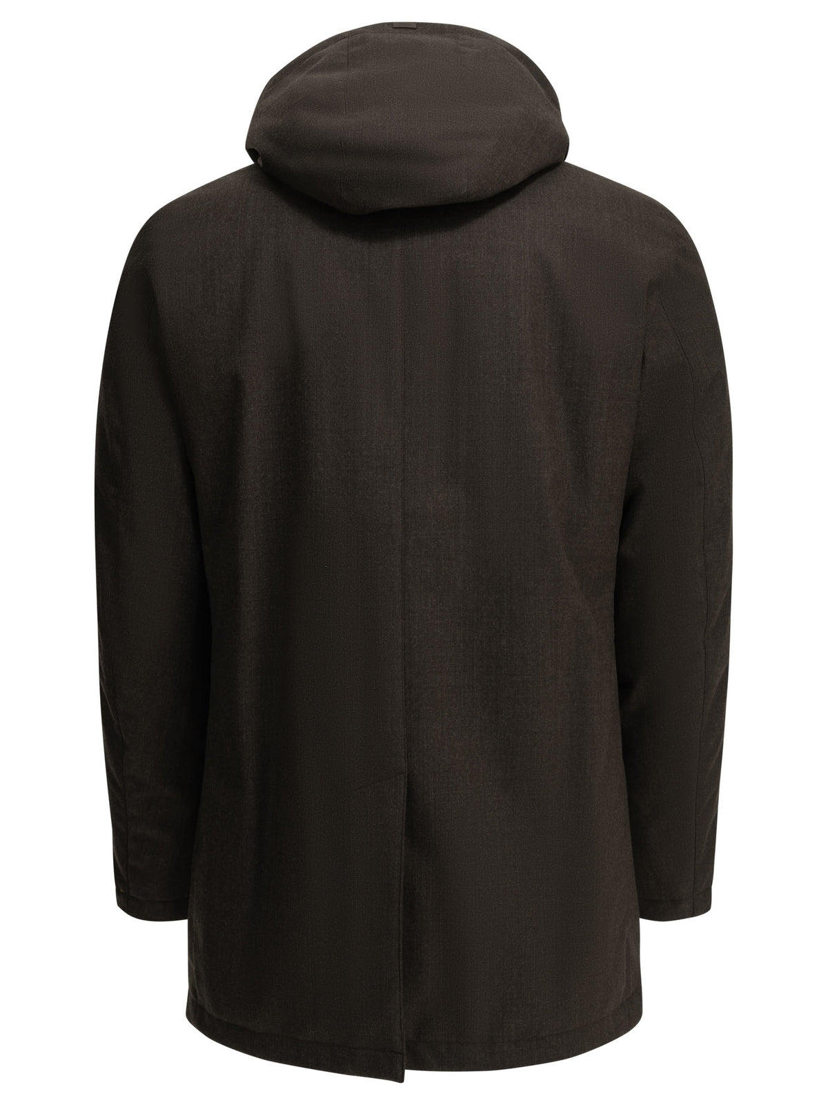 Herno Long flannel down jacket - Brown
