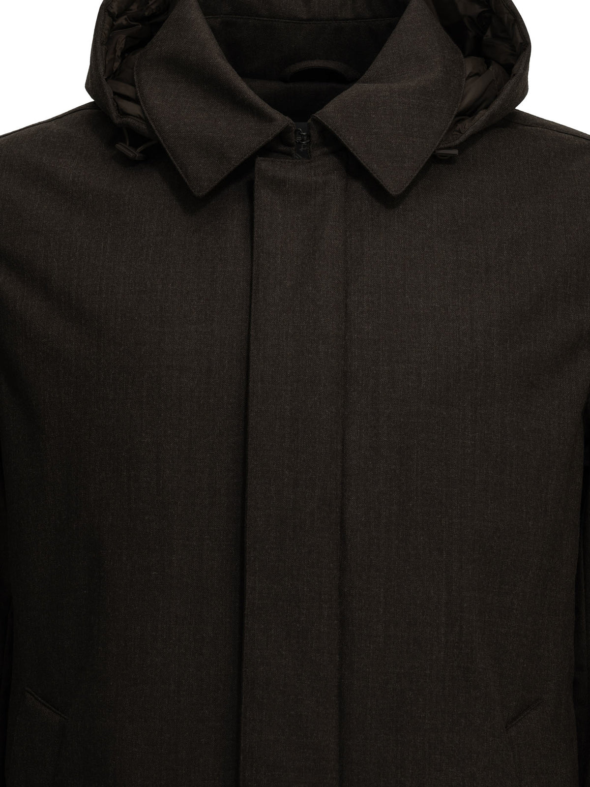Herno Long flannel down jacket - Brown