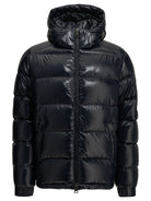 Herno Short down jacket with logo - Blue