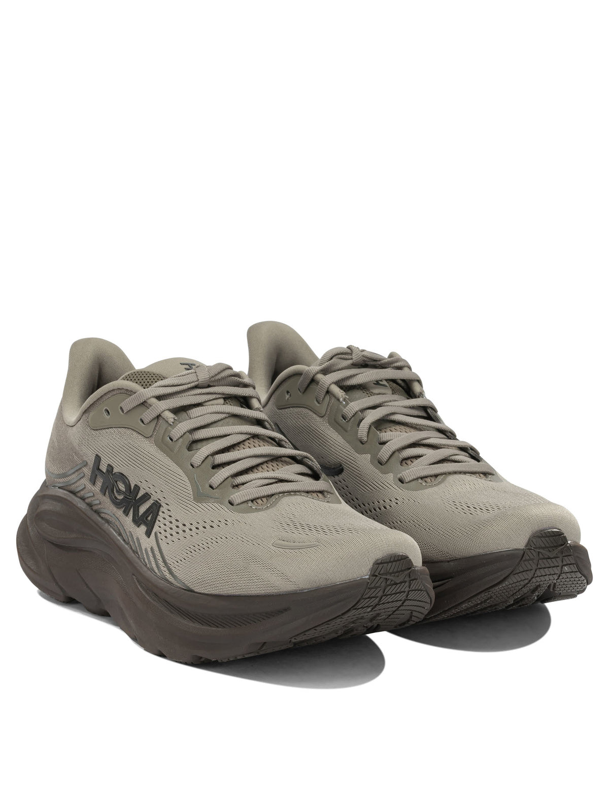 Hoka "Clifton 11" Low-Top Sneakers - Grey