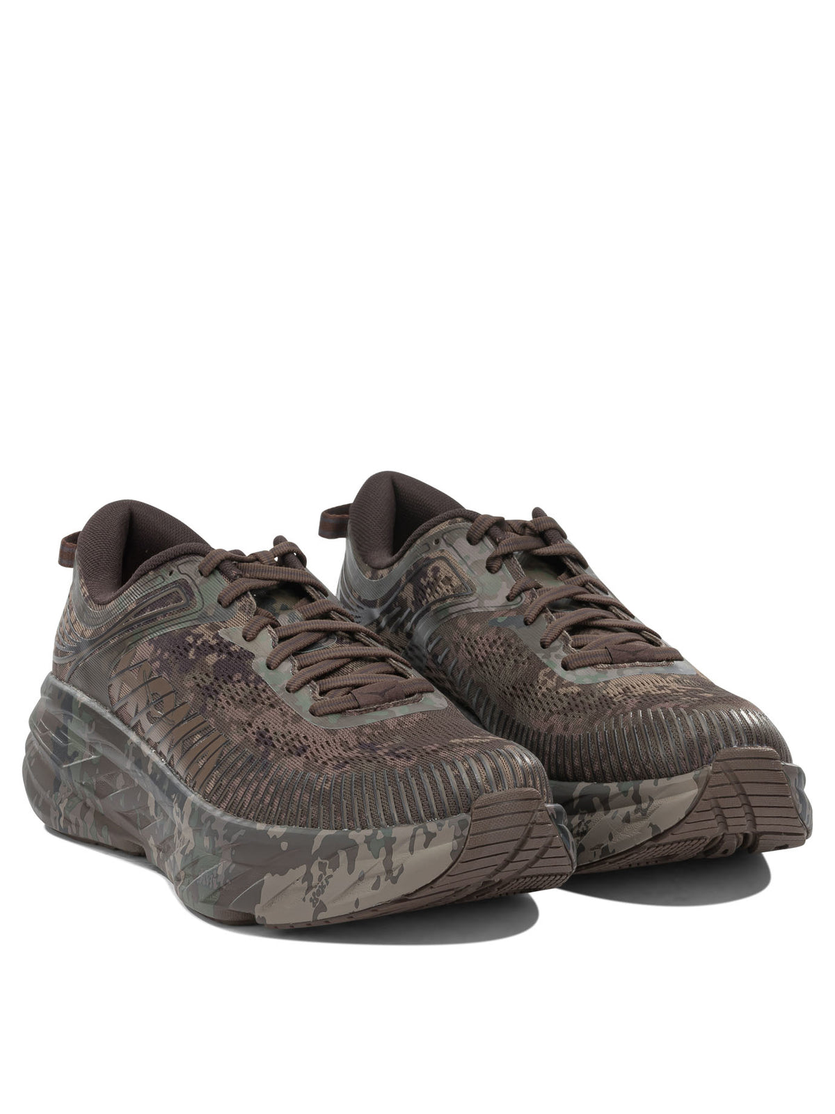 Hoka "Bondi 7 Beams" Low-Top Sneakers - Brown