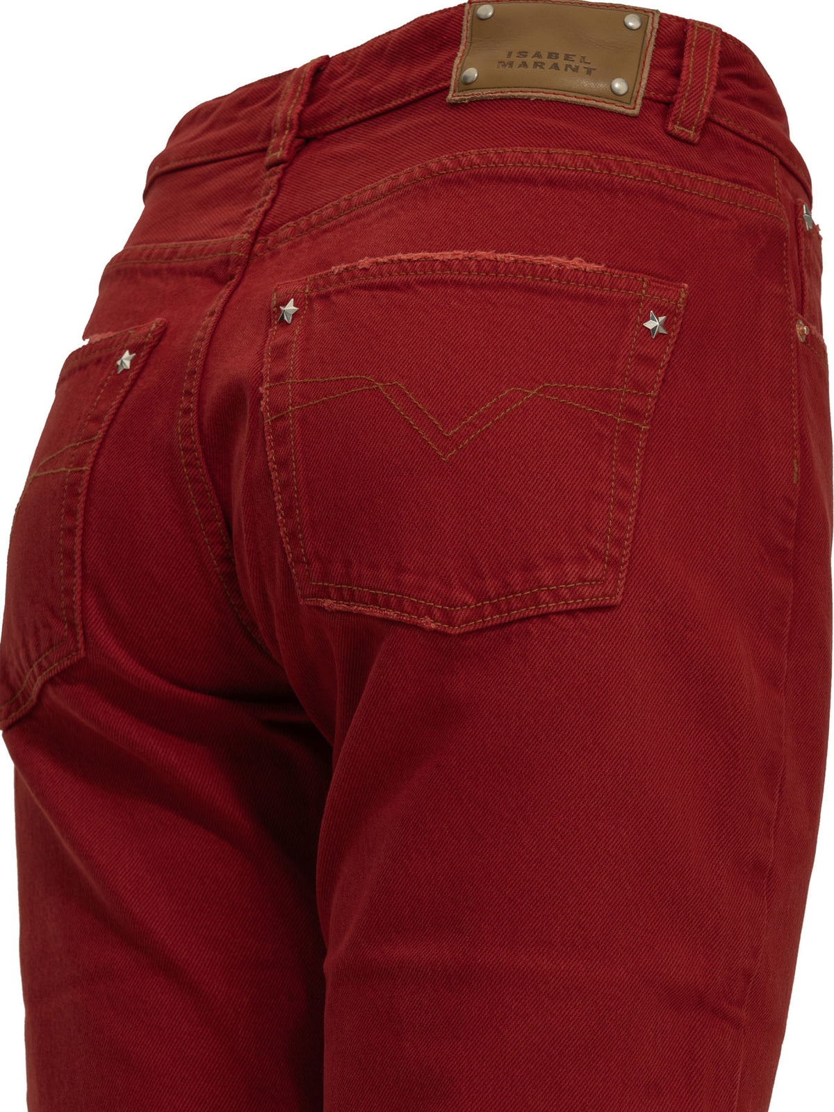 Isabel Marant "Daya" Straight-Leg Jeans - Red