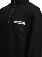 Jacquemus "Le Camionneur Gros Grain" Half Zip Sweatshirt - Black