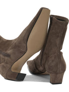 Khaite "Nevada Stretch 40MM" Ankle Boots with Zipper - Brown