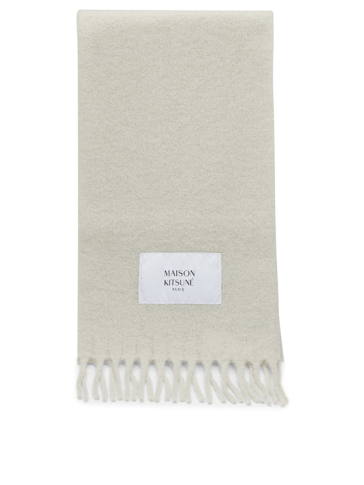 Maison Kitsuné Alpaca Fringed Scarf - Beige