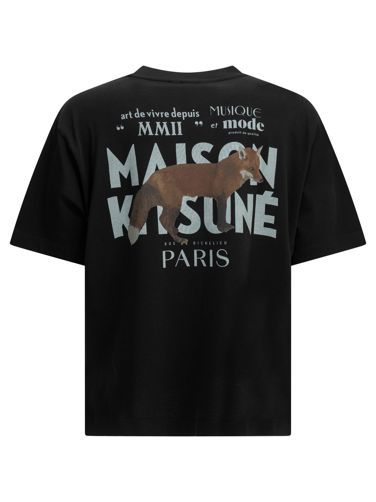 Maison Kitsuné "MMII Profile Fox" Crew-Neck T-Shirt - Black