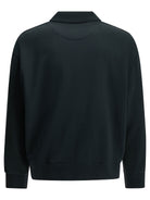 Maison Kitsuné "Profile Fox" Polo-Collar Sweatshirt - Blue