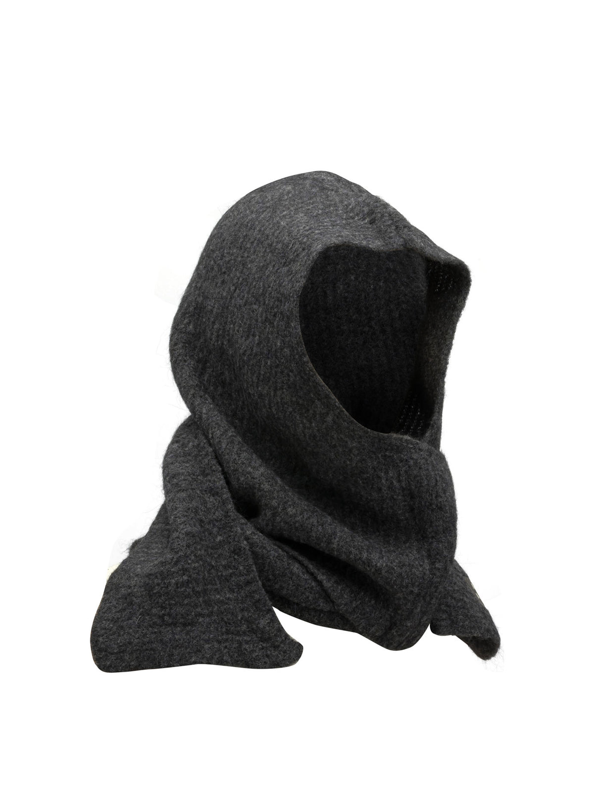 Maison Kitsuné Hooded Scarf with Logo - Grey