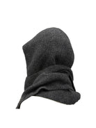 Maison Kitsuné Hooded Scarf with Logo - Grey