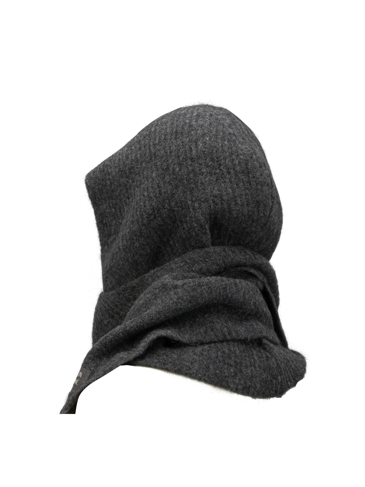 Maison Kitsuné Hooded Scarf with Logo - Grey