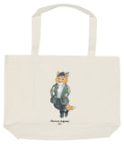 Maison Kitsuné "Weekend Fox" Large Shoulder Bag - Beige