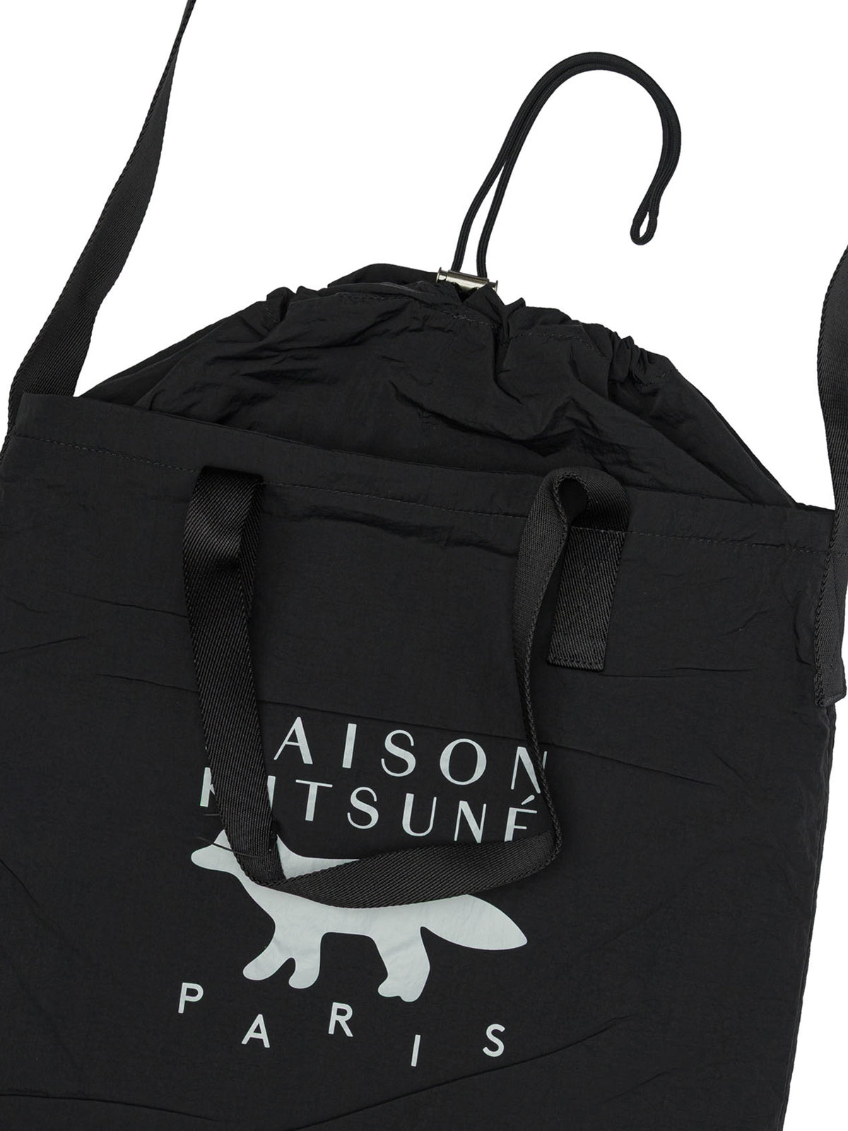 Maison Kitsuné Shoulder bag with large logo - Black