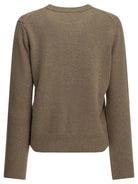 Maison Kitsuné "Fox Head" Crew-Neck Sweater - Beige