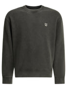 Maison Kitsuné "Fox Head Faded" Crew Neck Sweatshirt - Black