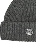 Maison Kitsuné "Fox Head" Beanie - Grey