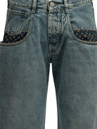 Maison Margiela "Boyfriend Paisley" Wide-Leg Jeans - Light Blue